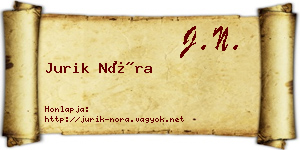 Jurik Nóra névjegykártya